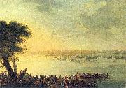 Jan Bogumil Plersch Catherine II leaving Kaniow in 1787. oil painting artist